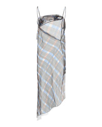 Salvatore Ferragamo - Women's Organza Plaid-check Midi Dress