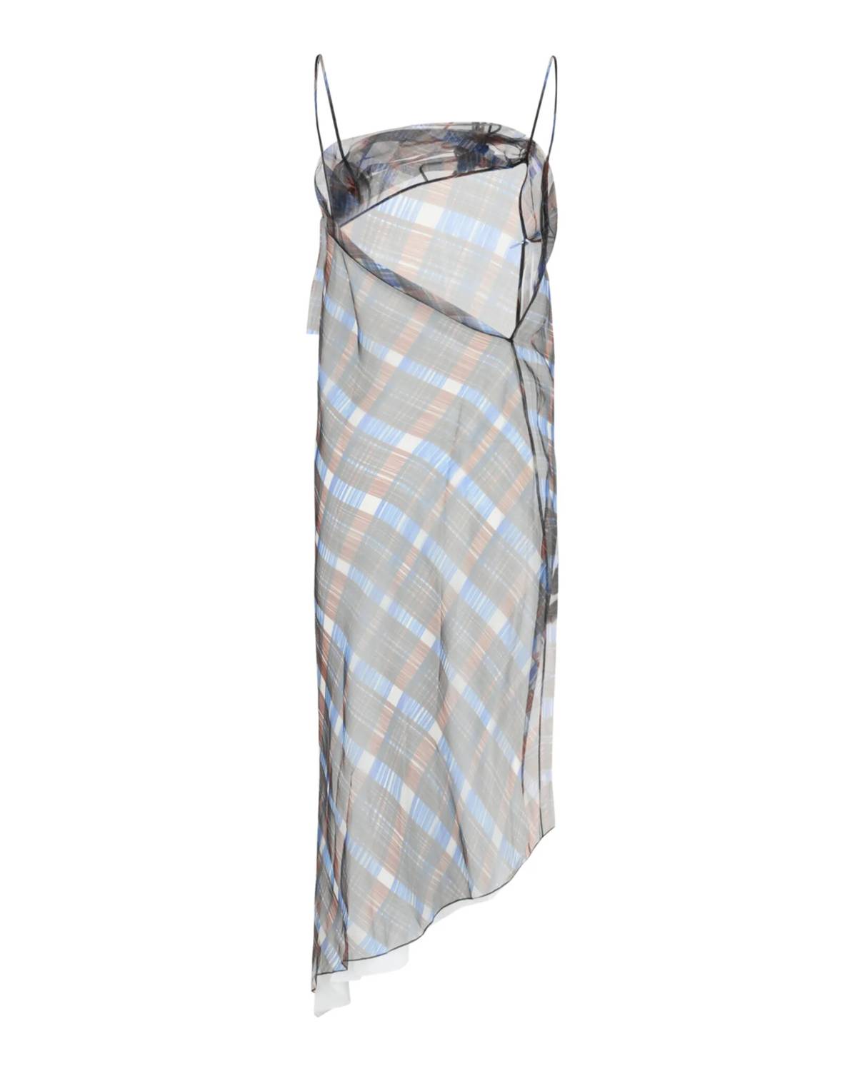 Salvatore Ferragamo - Women's Organza Plaid-check Midi Dress