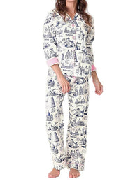 Pj Salvage - Bon Voyage 3-piece Flannel Pajama Set