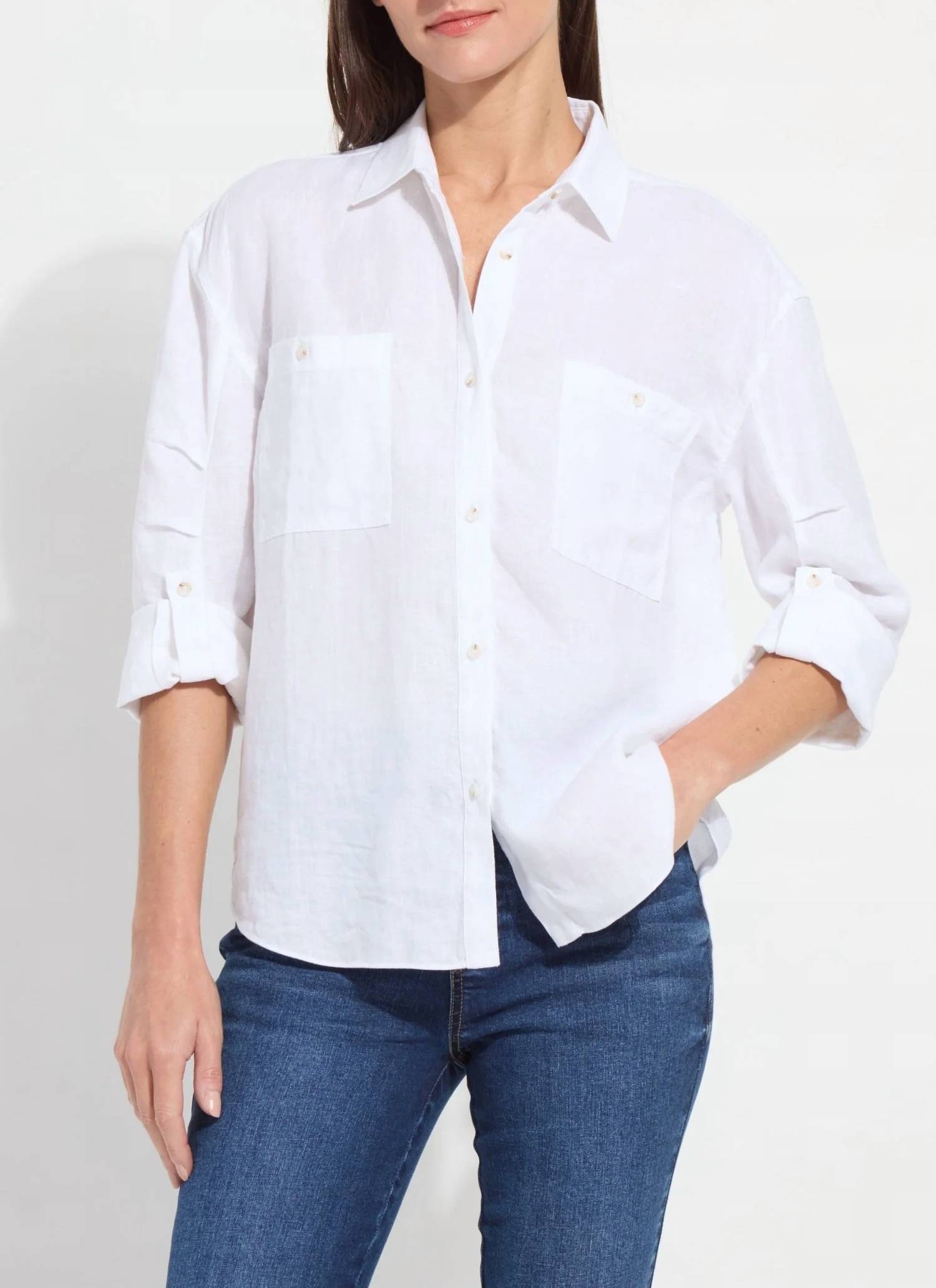 Lysse - Rose Roll Tab Utility Shirt