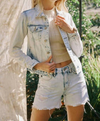 KanCan Classic Trucker Jacket in light stone - women's jacket