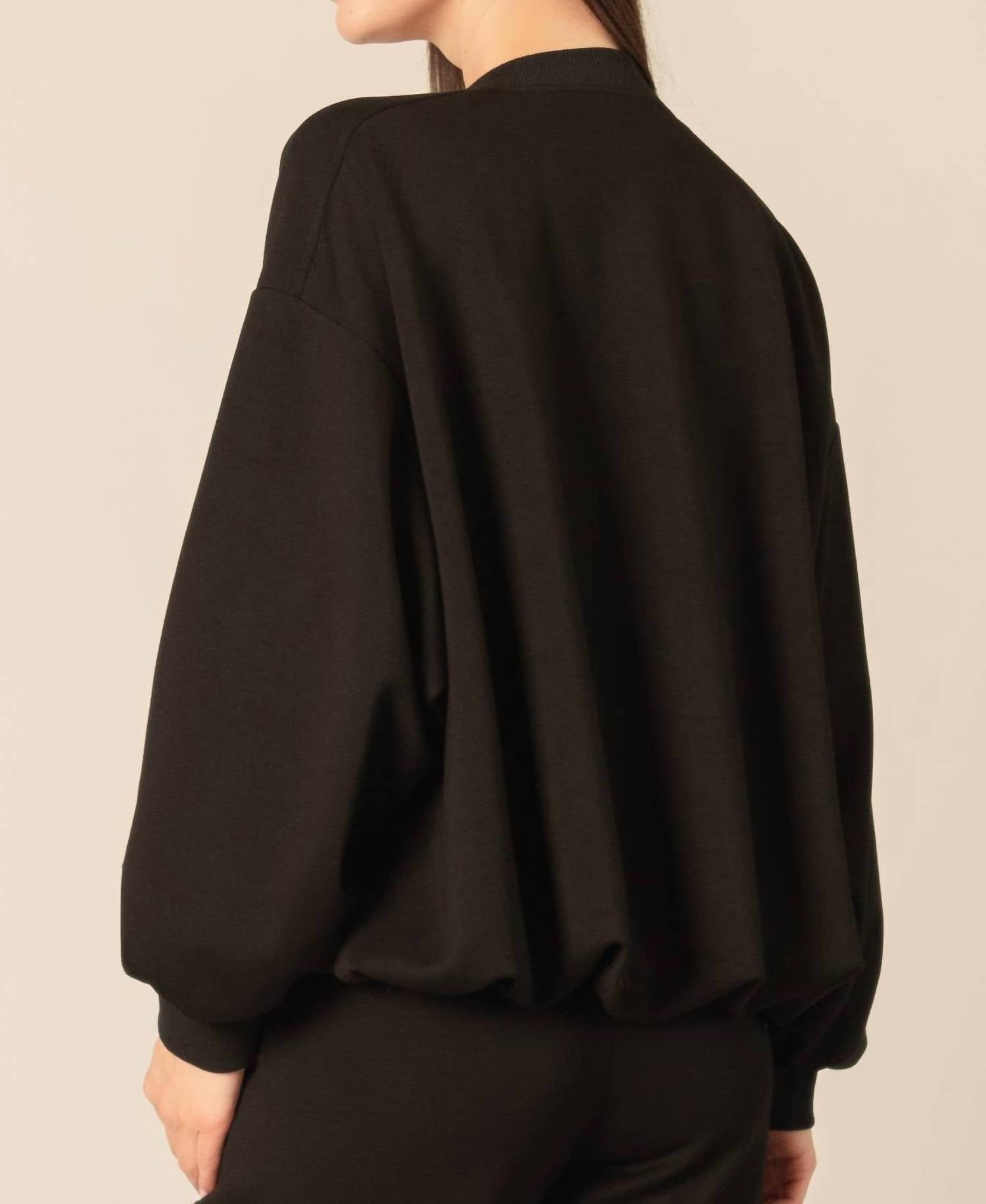 P.CILL Butter Modal Bomber Jacket in black - women's jacket - view 5