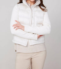 Renuar - Cropped Mixed Media Puffer Jacket