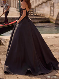 Sherri Hill Off The Shoulder Ballgown in black - women's dress - alternate view