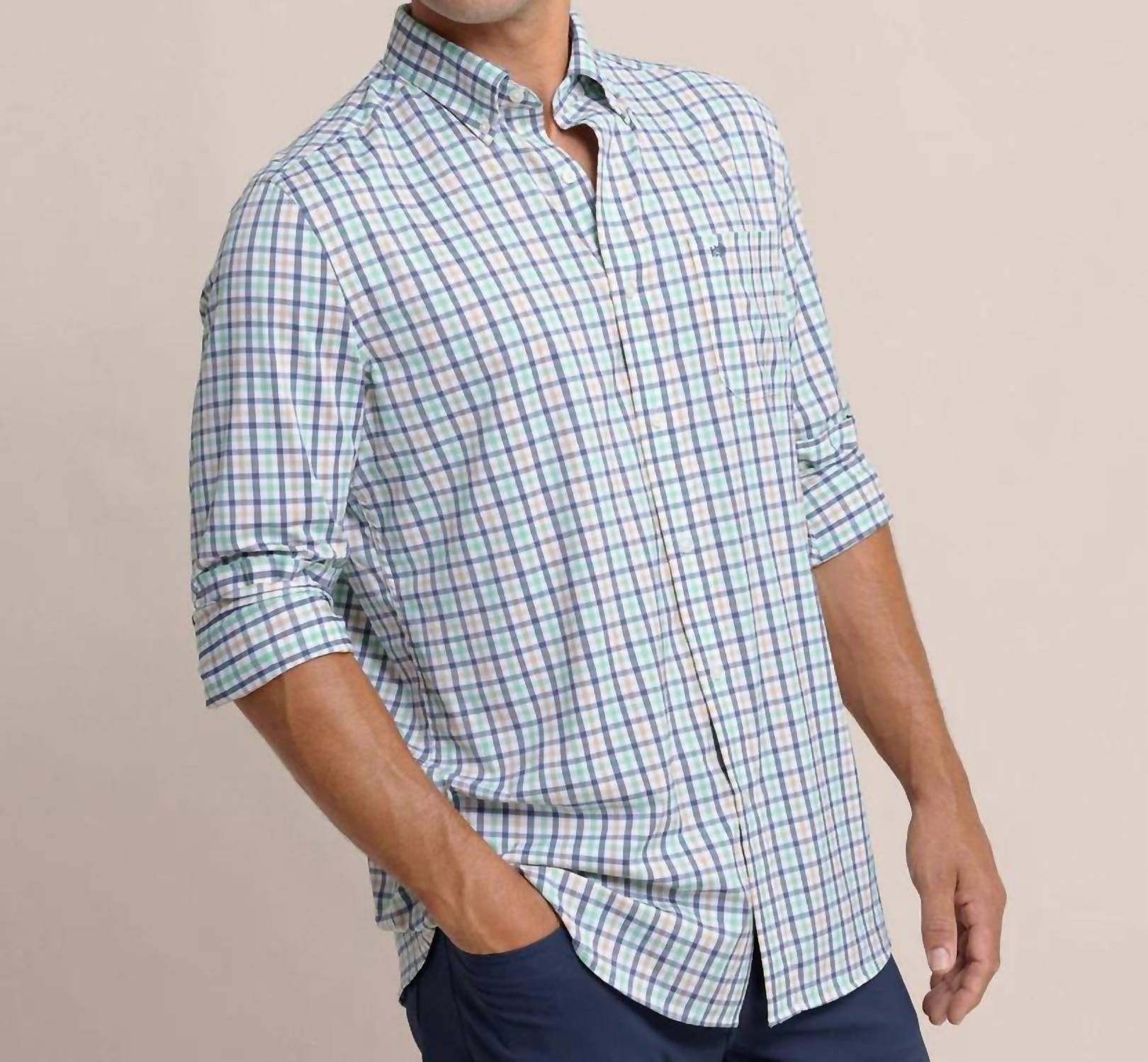 Southern Tide - Intercoastal Glenmoor Plaid Long Sleeve Sport Shirt