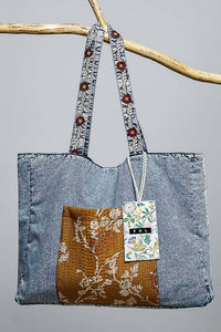 Pol - Patch Pocket Embroidered Woven Tote Bag