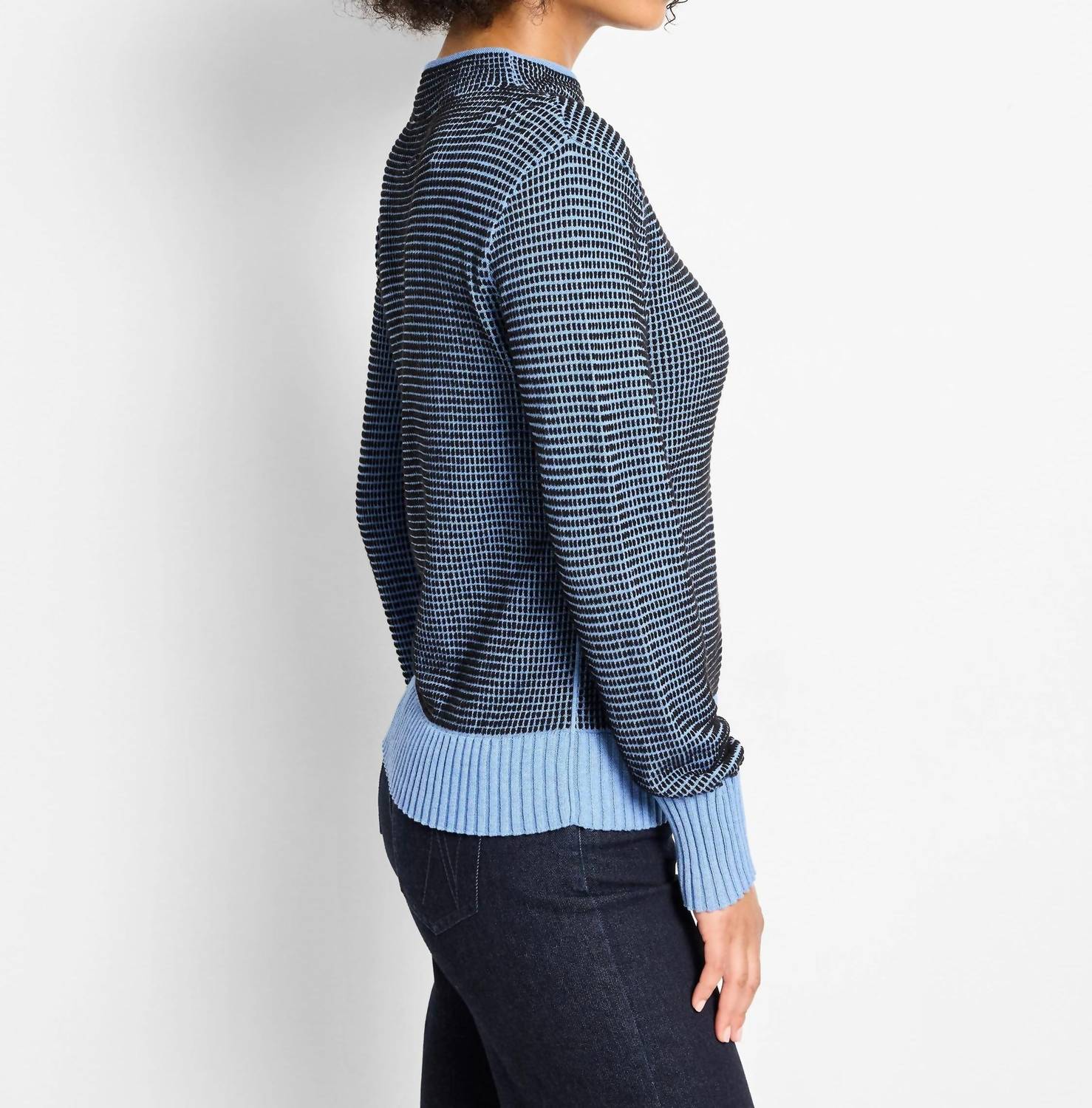 Nic + Zoe - Funnel Neck Pixel Knit Sweater