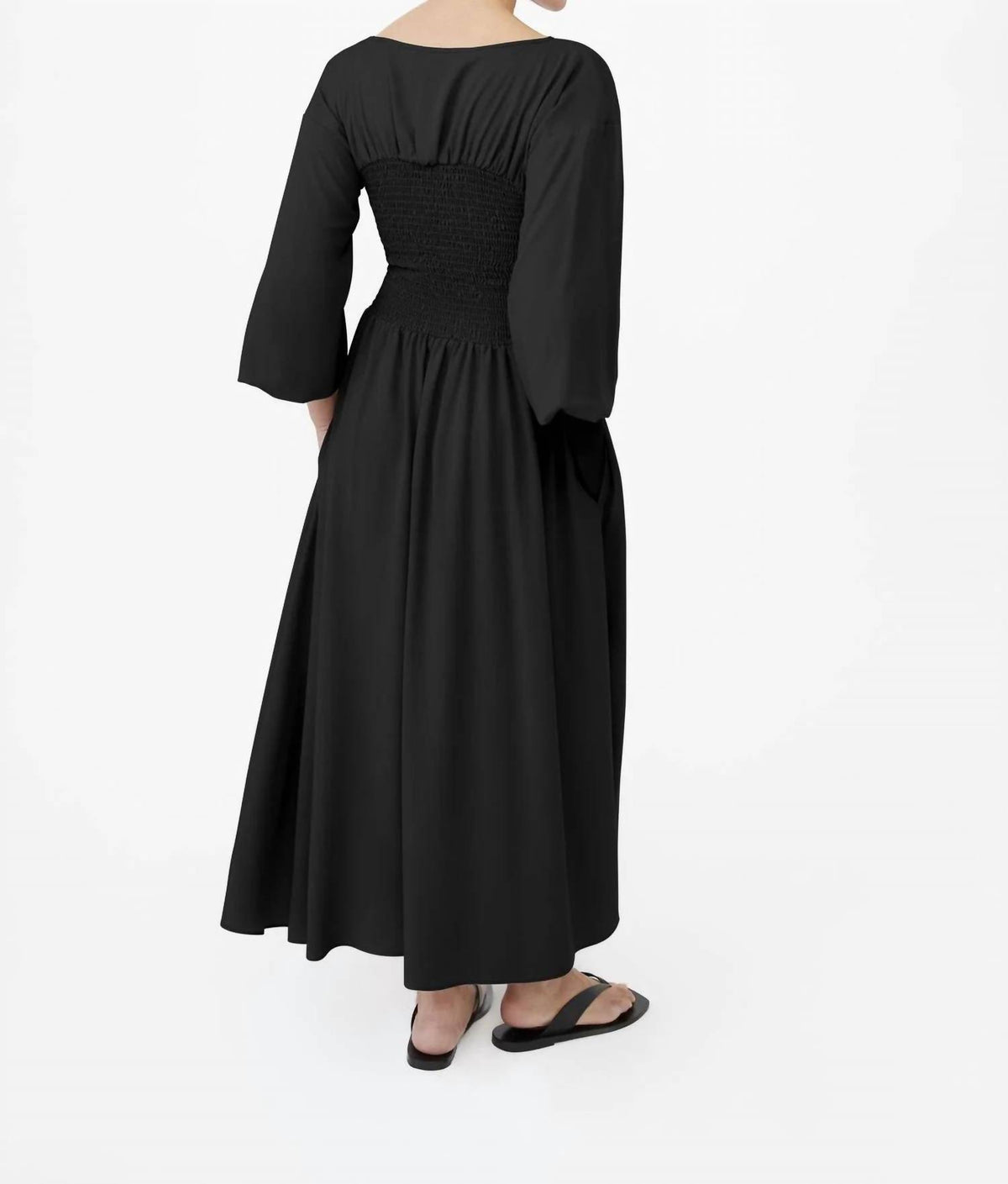 Dāl The Label - Smocked Cupro Midi Dress