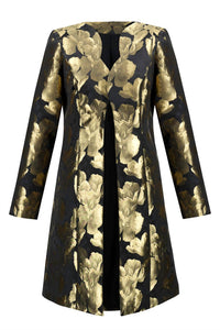 Joseph Ribkoff - Foil Leaf Open Front Coat