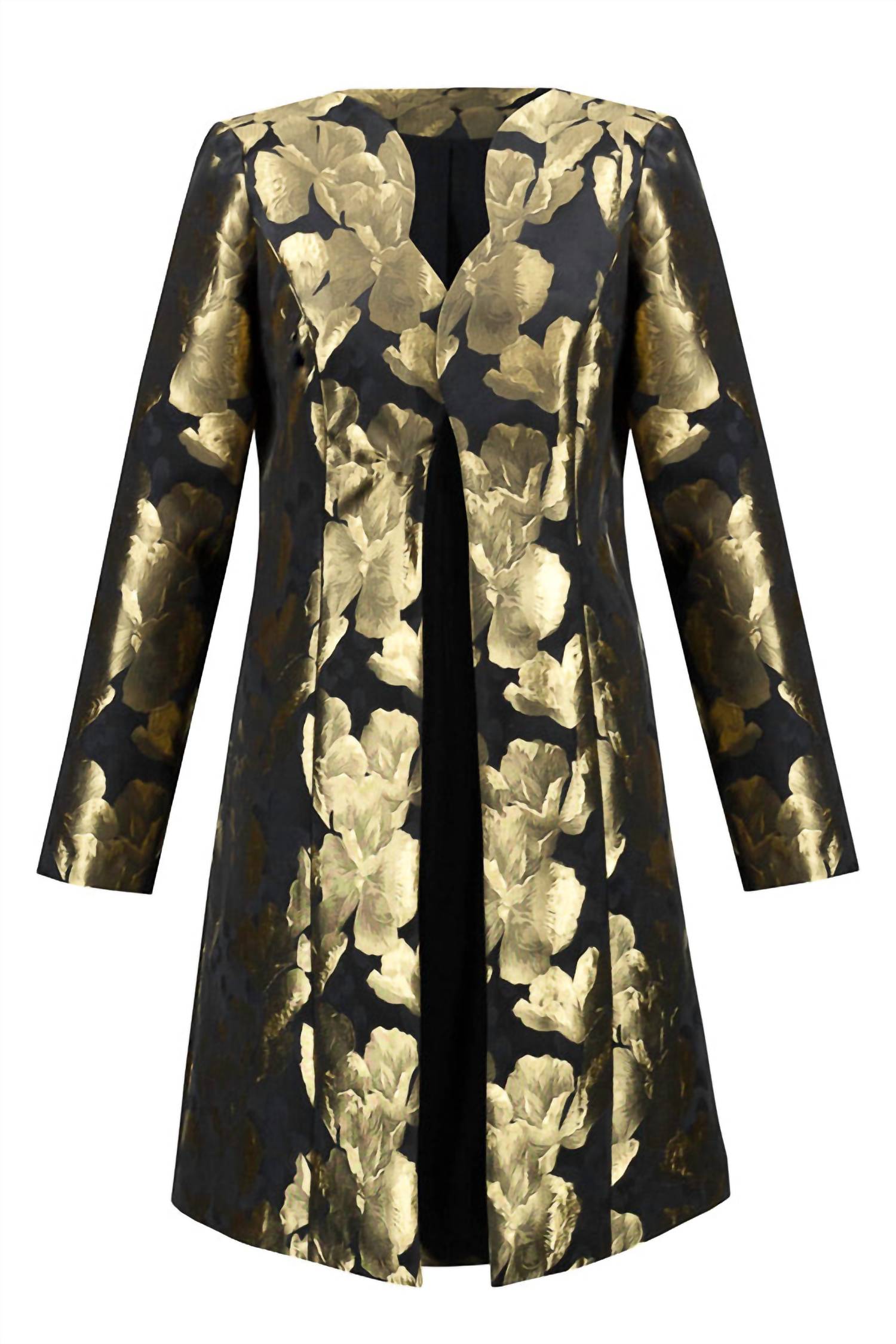Joseph Ribkoff - Foil Leaf Open Front Coat