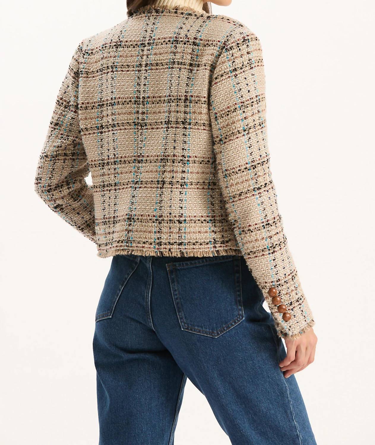 Tyler Boe Boucle Jacket in multi - women's jacket - detail view