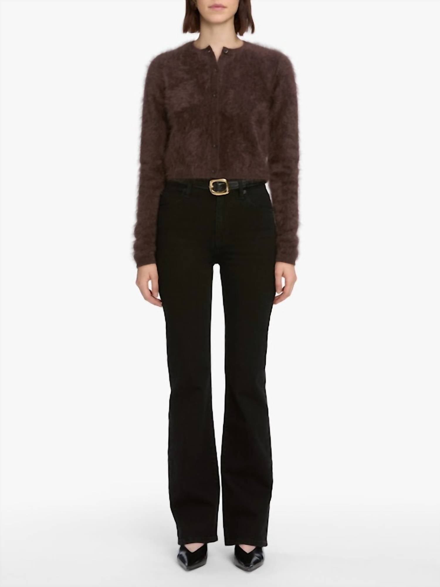 FRAME Arrow Bootcut Jeans in black - women's jeans