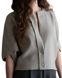 Elle Grey - 2 Button Short Sleeve Cardigan