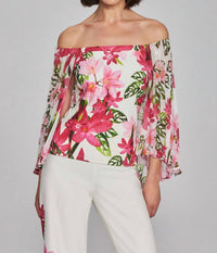 Joseph Ribkoff - Floral Off-shoulder Pullover Top