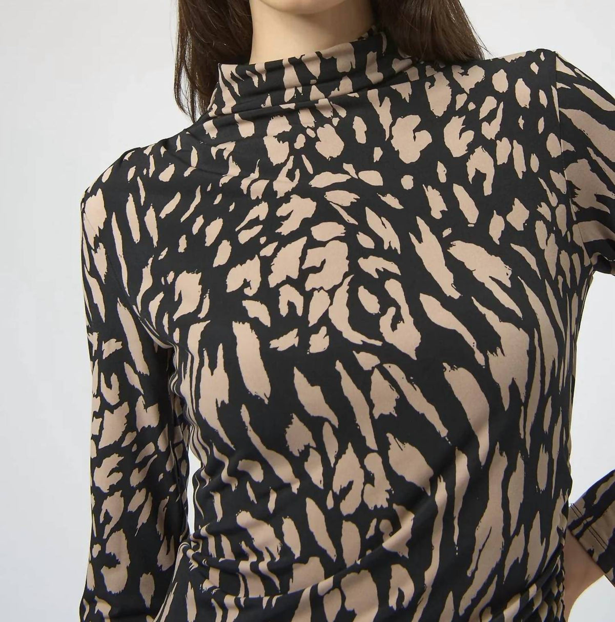 Joseph Ribkoff - Mock Neck Long Sleeves Fitted Top