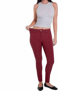 YMI Bianca Mid-rise Skinny Jeans in dark rose - women's jeans - alternate view