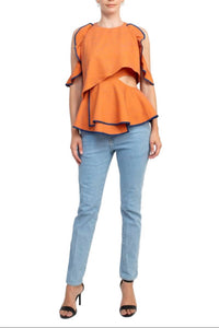 Why Dress - Ruffled Popover Crepe Top