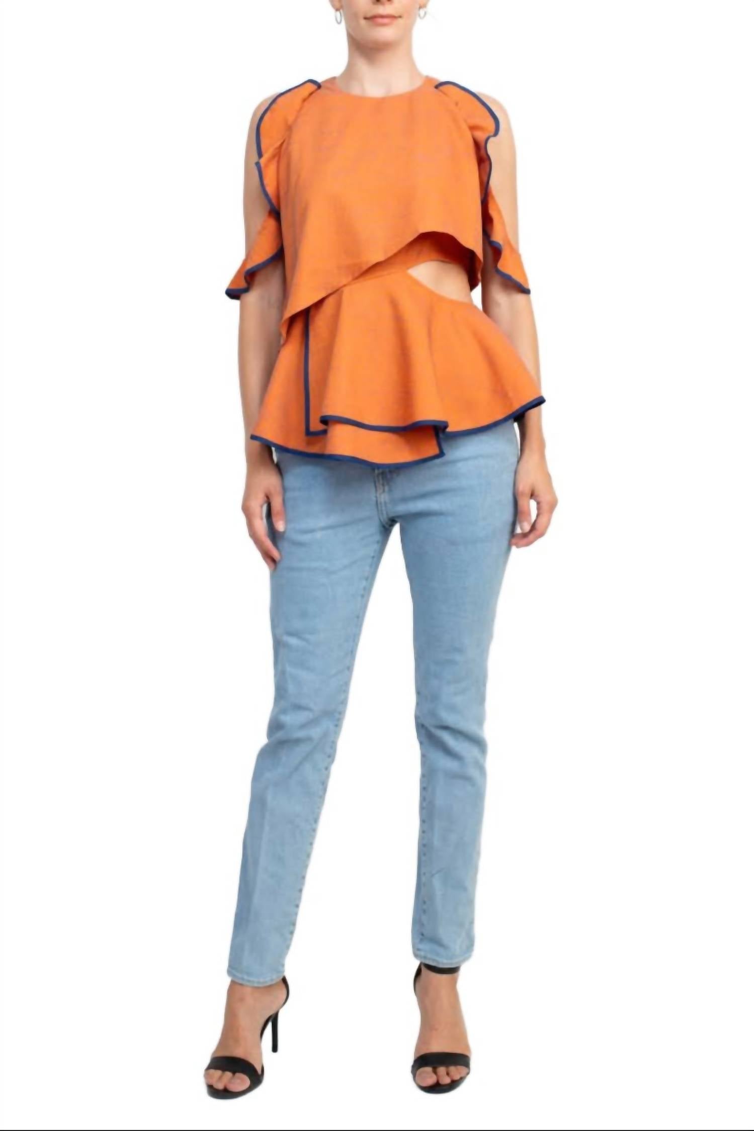 Why Dress - Ruffled Popover Crepe Top
