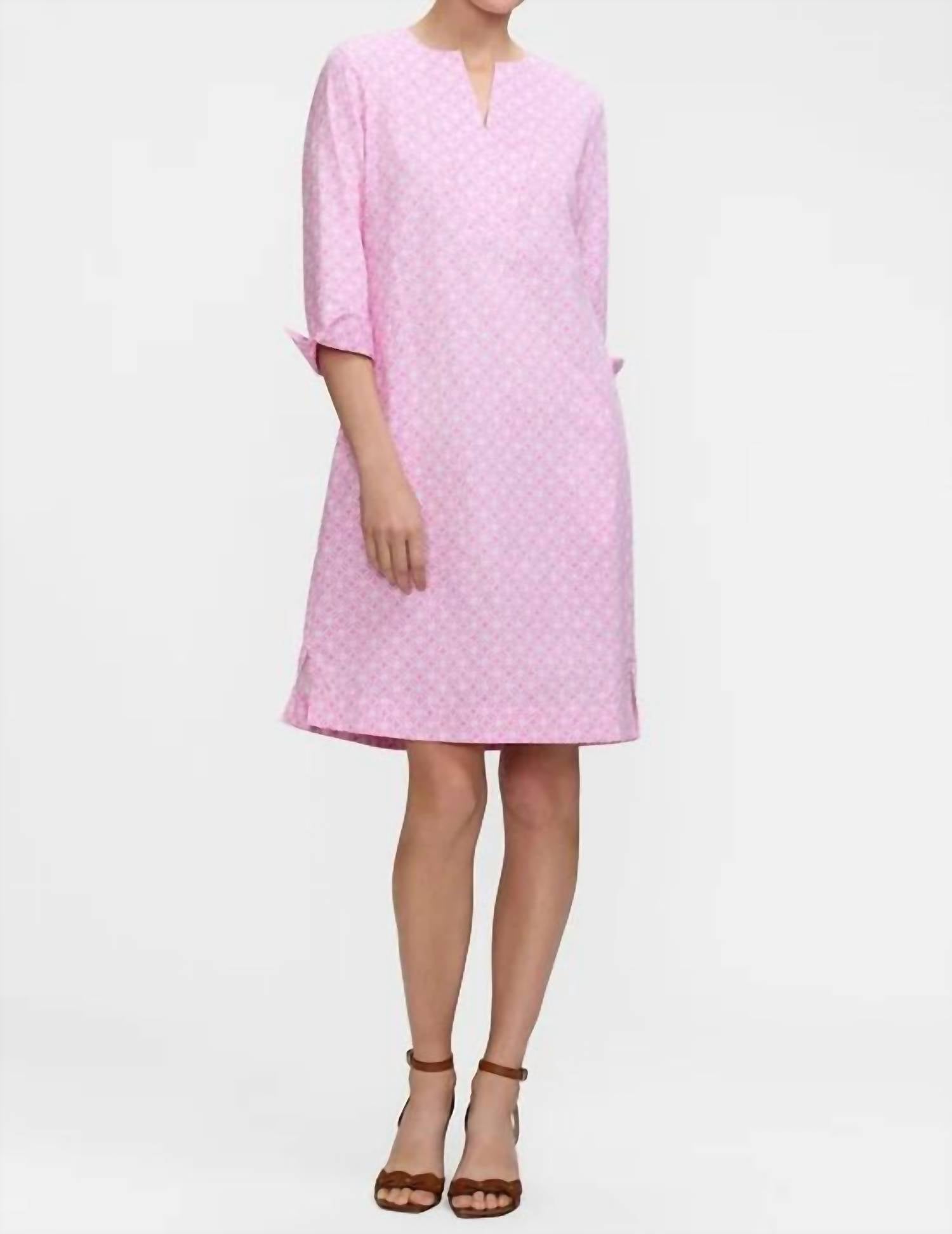 Foxcroft - Vena 3/4 sleeve Geo Lattice Dress
