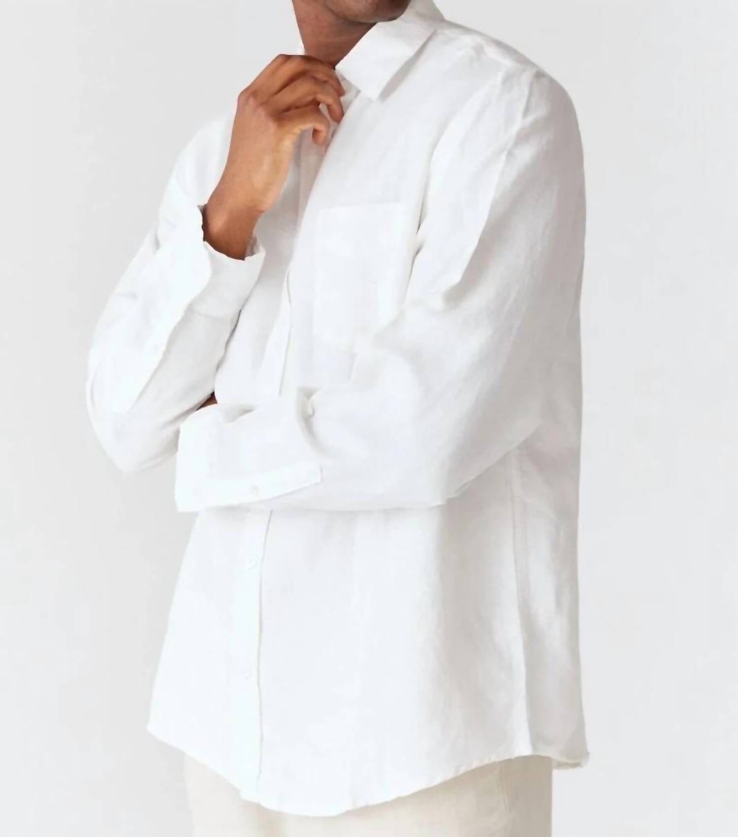 Movesgood - Lenny Long Sleeve Classic Linen Shirt