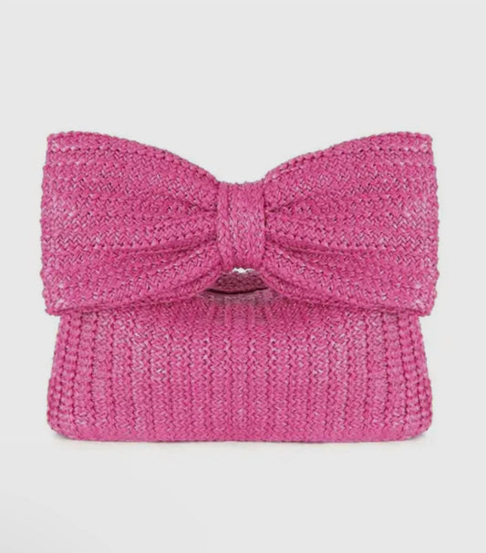 Little Trendy - Women's Bow Straw Handbag