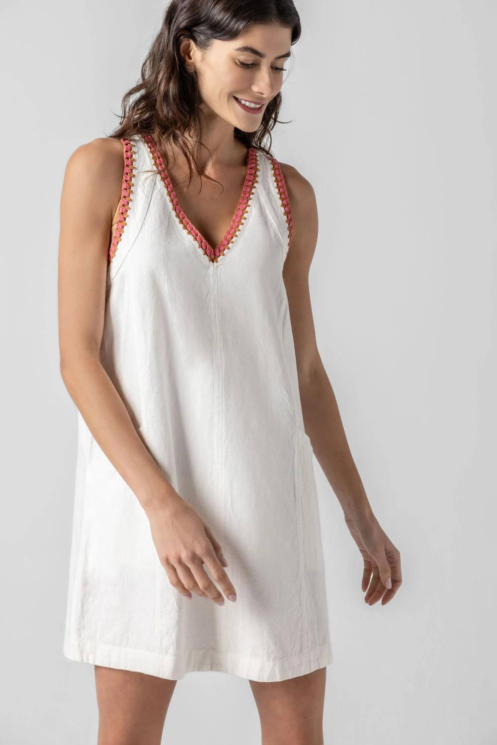 Lilla P - Crochet Trim V-neck Dress