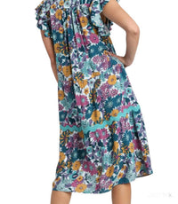 Umgee - Floral Ric Rac Midi Dress