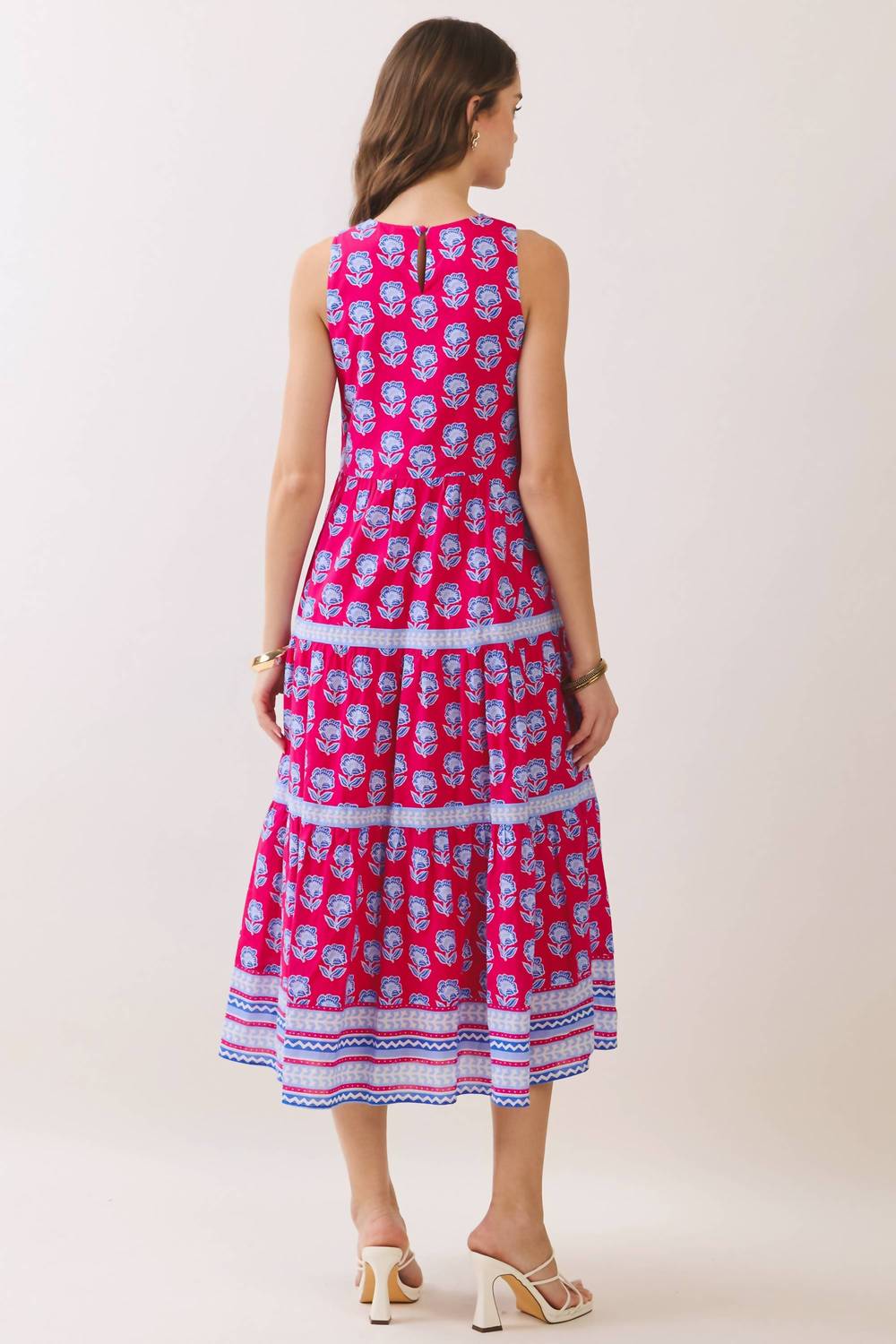 Tcec - Floral Tiered Midi Dress