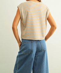 Miou Muse - Sleeveless Striped Tee