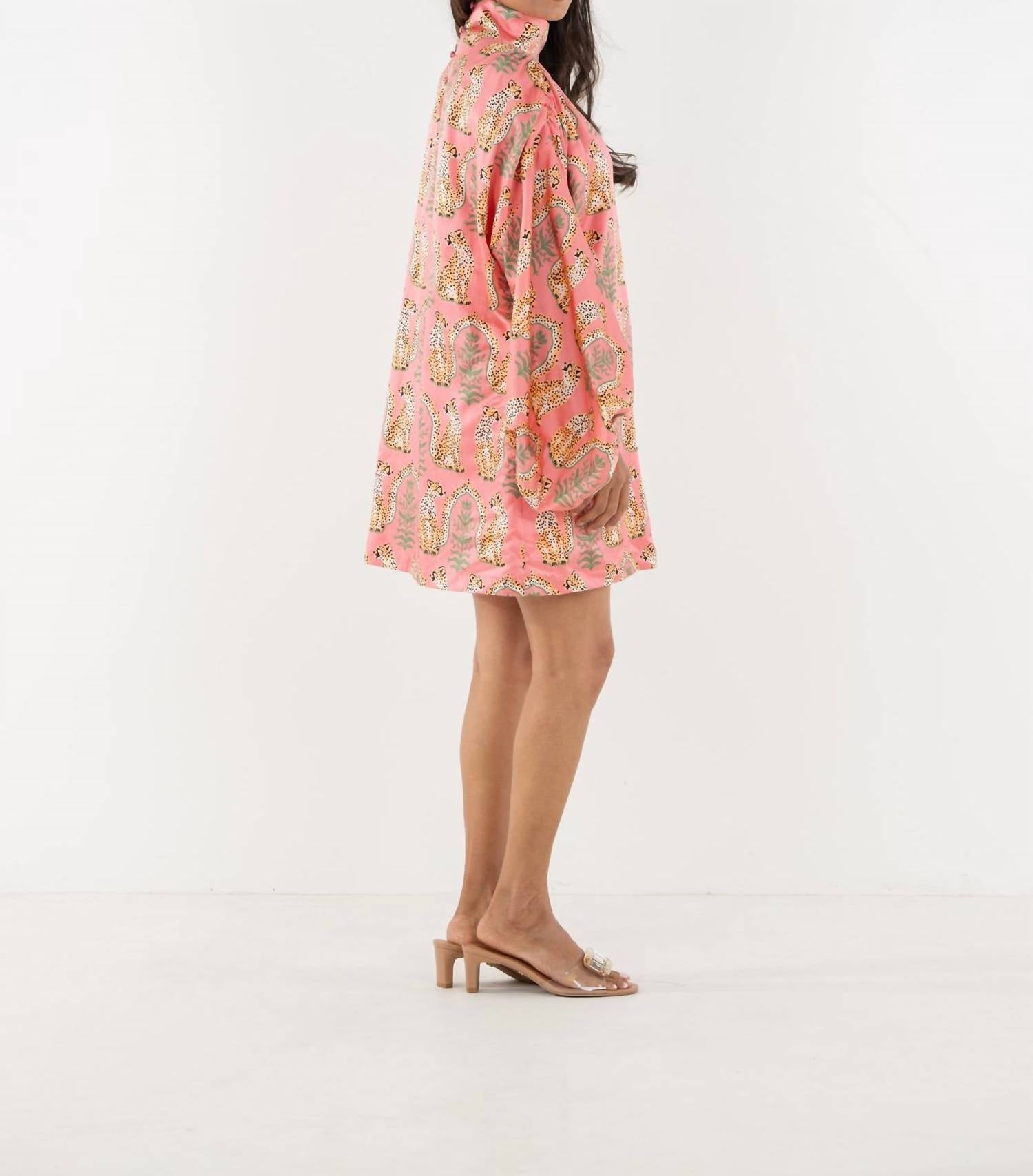 Emily McCarthy Sasha Mini Dress in cabana cat - women's dress - detail view