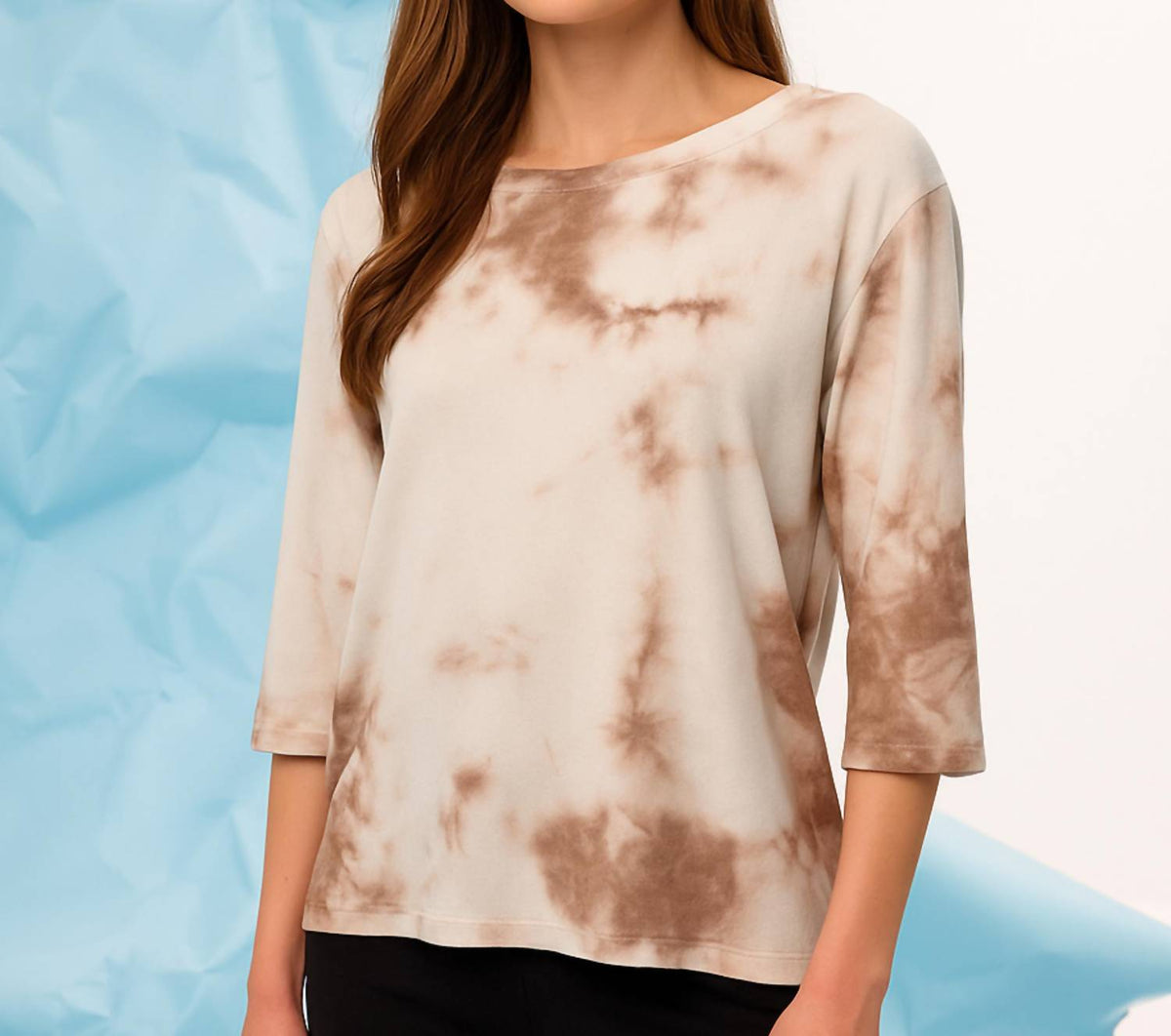 French Kyss - Tie Dye Scoop Neck Top