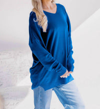 Sweet Lovely By Jen - Knit V Neck Sweater