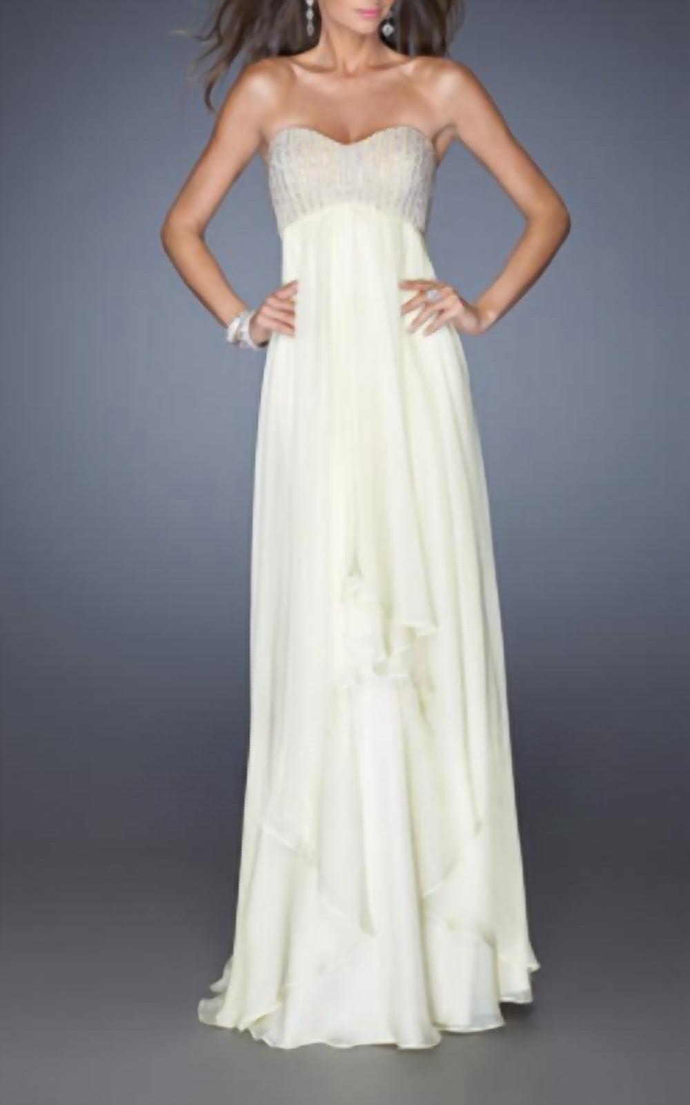 La Femme - Empire Waist Chiffon Gown