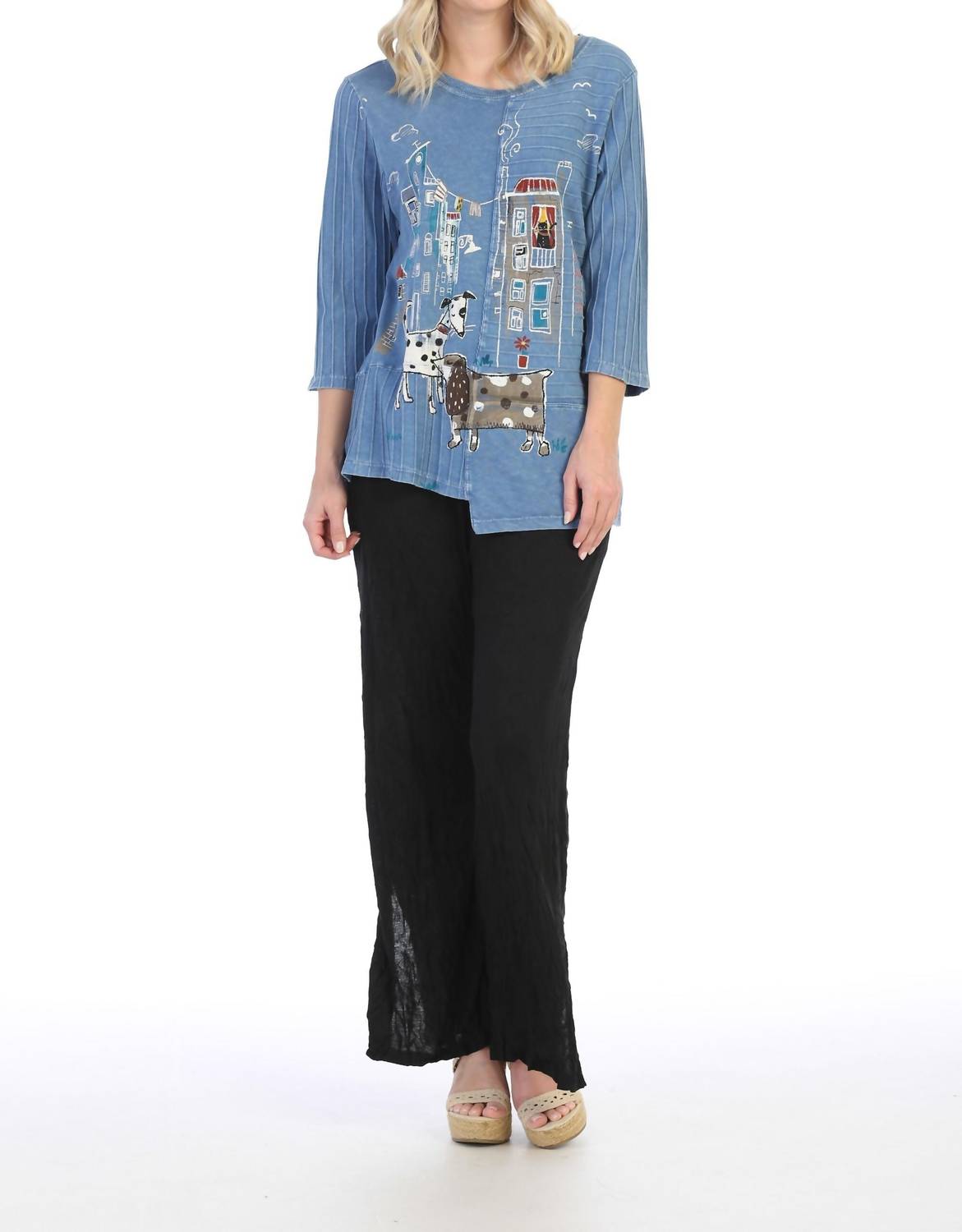 Jess & Jane - City Pups Mineral Washed Ribbed Cotton Tunic Top
