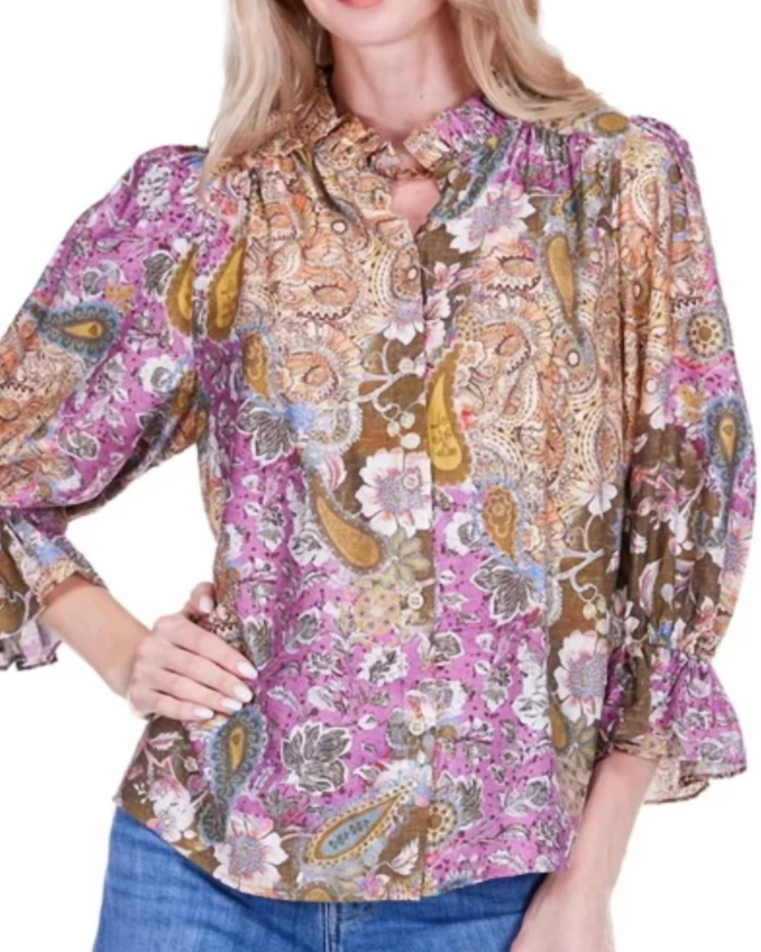 Joy Joy - Mosaic Paisley Top