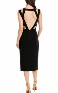 Keepsake - Sleeveless Plunging Stretch Midi Sheath Dress