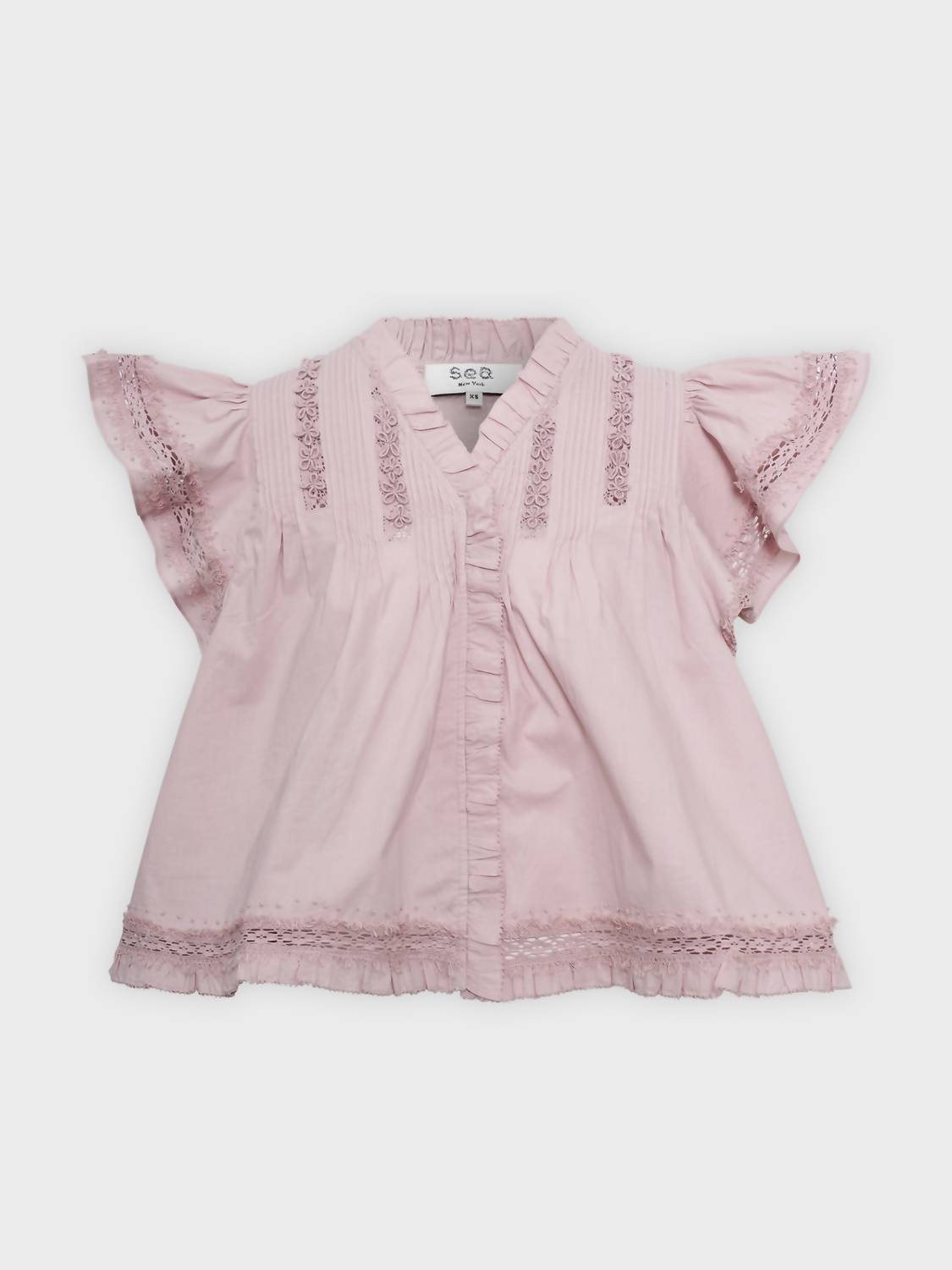 SEA Lilith Flutter Sleeve Top in blossom - women's blouse - view 4