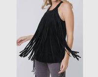 Vocal Apparel - Ellie Suede Fringed Top