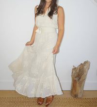 NIBI MTK Paloma Dress in cream palm embroidery - women's dress - view 5