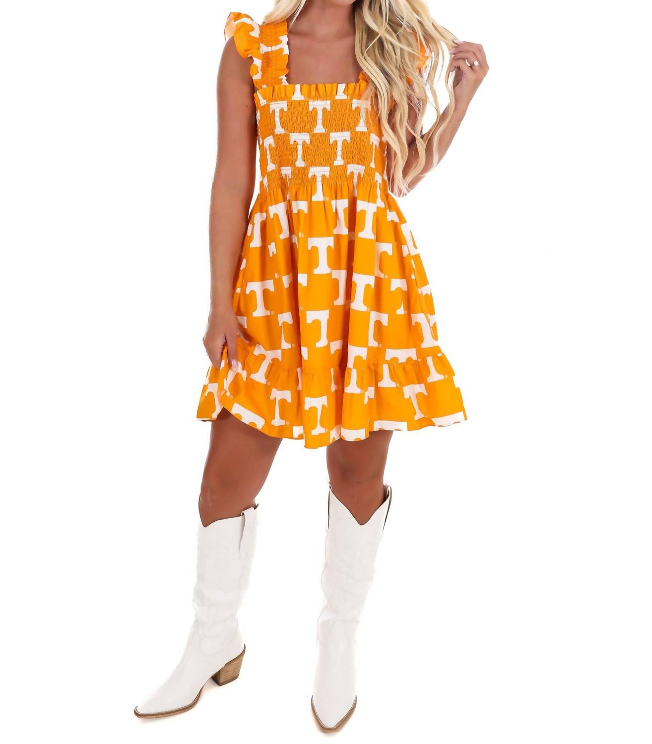Stewart Simmons - University Of Tennessee Poplin Smocked Mini Dress