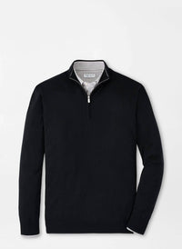 Peter Millar - Autumn Crest Suede Trim Quarter-zip Sweater