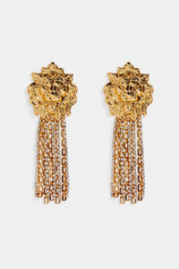Nicole Romano - Women's Borgia Lion Head & Fringe Earring