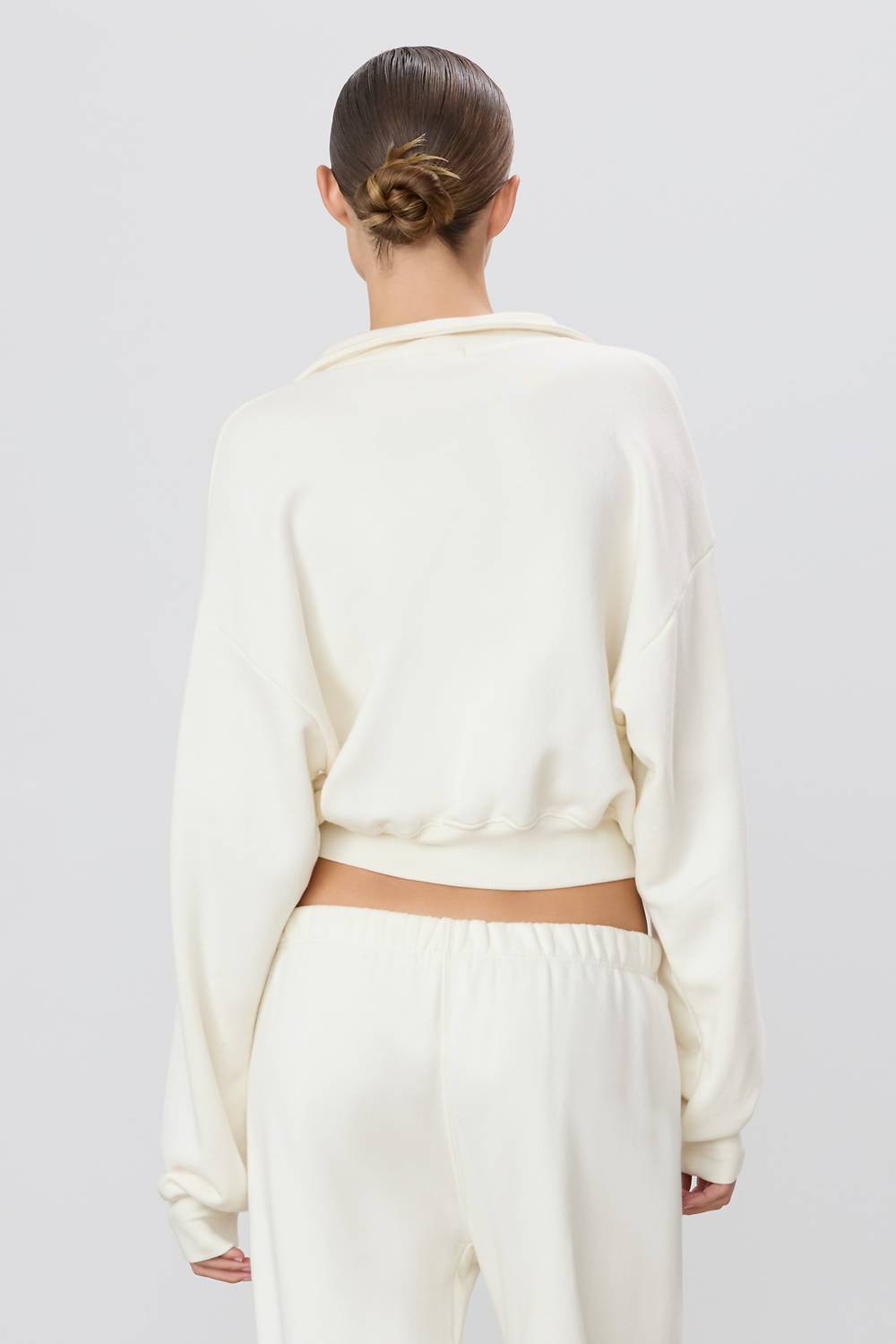 Eterne - Cropped Half-zip Sweatshirt