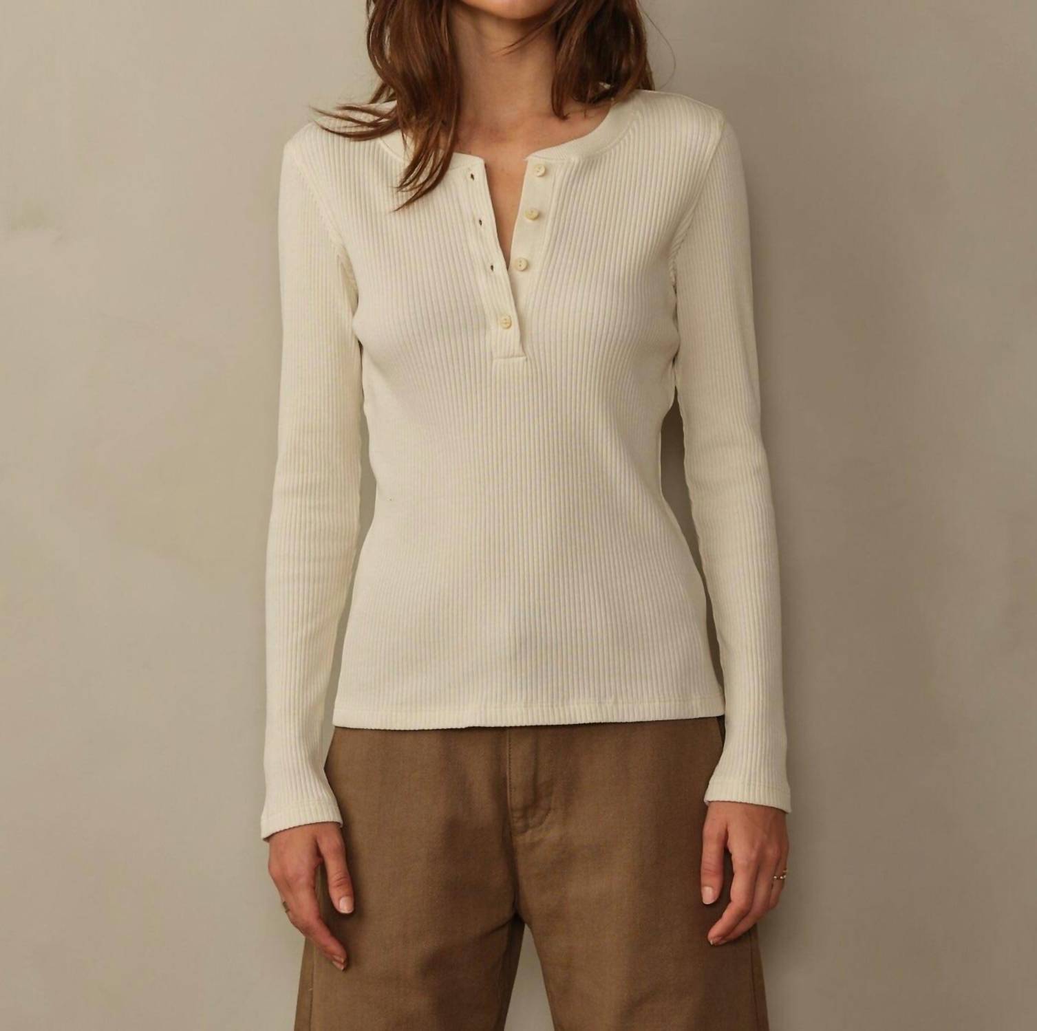 Road To Nowhere - Tasmen Ribbed Henley Top