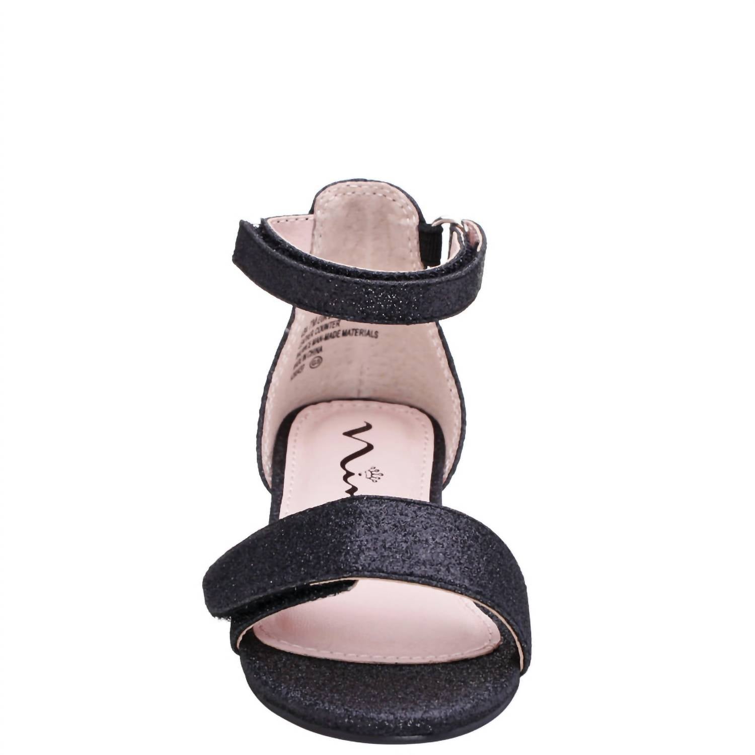 Nina Girls Rejina Ankle Strap Sandals in black glitter - kids' sandal - alternate view