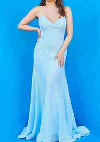Jovani - Strapless Sweetheart Neckline Gown