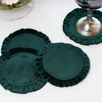 ARTE ITALICA Velvet Coaster Set in forest green - item - detail view