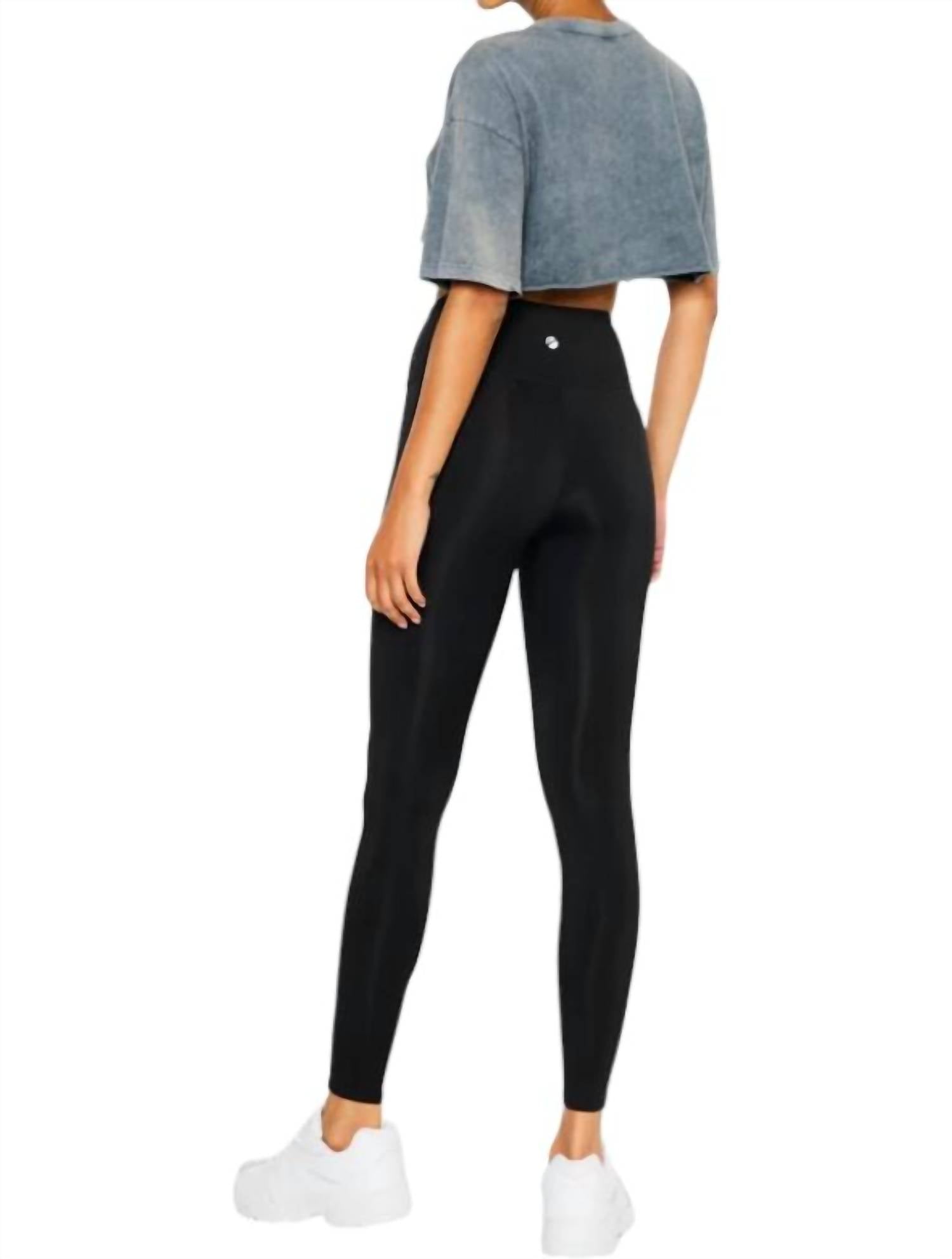 KanCan Ari Mid Rise Active Leggings in black - women's pants - alternate view