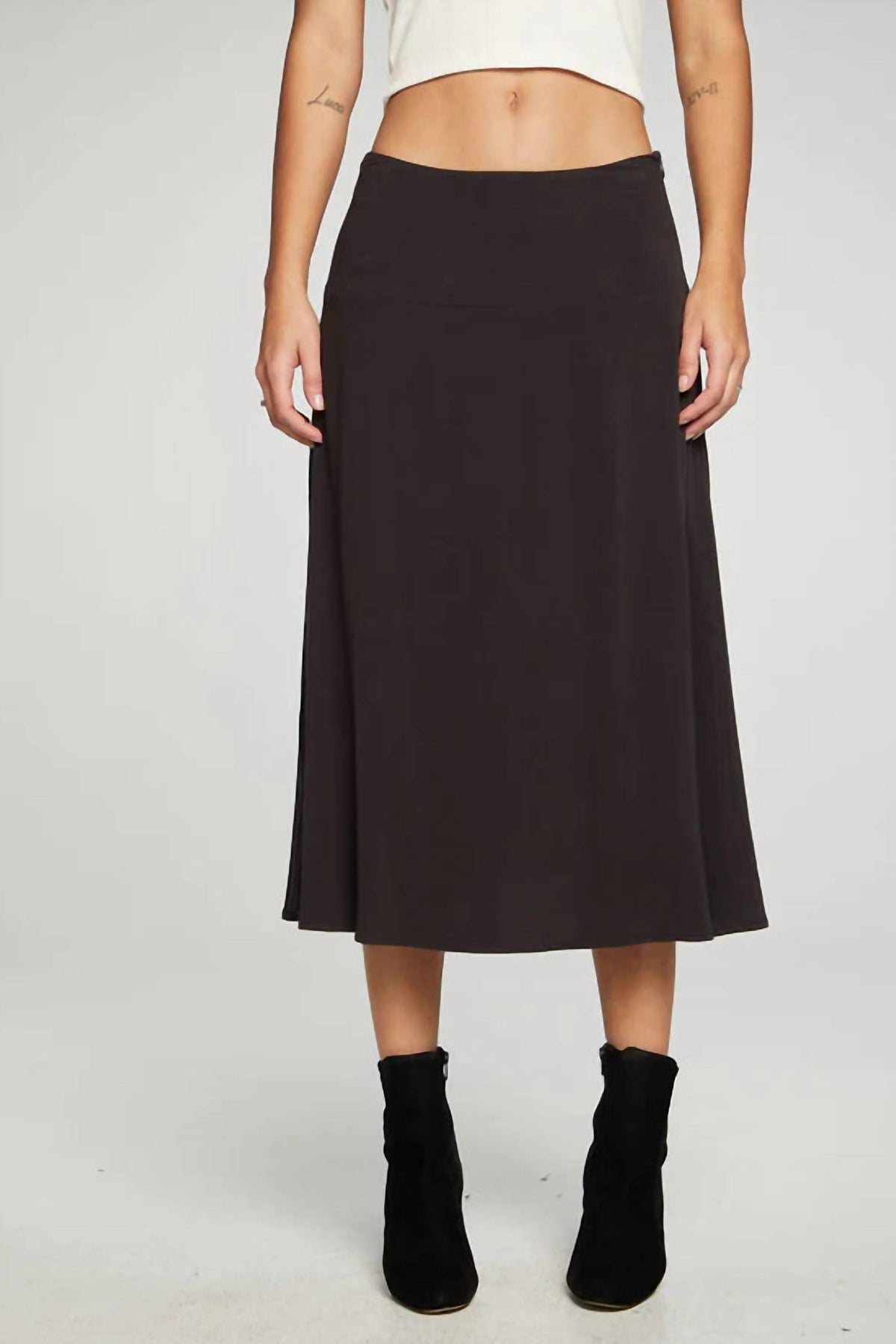 Chaser - Flouncy Side Slit Midi Skirt