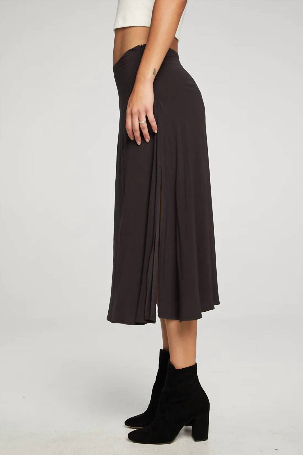 Chaser - Flouncy Side Slit Midi Skirt